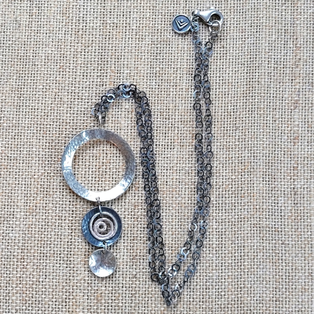 Silpada | Three Disk Swirl Hammered Pendant Neckl… - image 5
